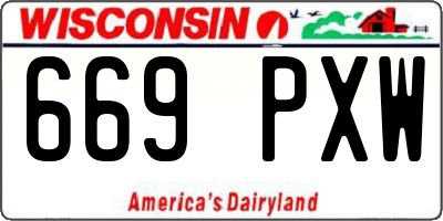 WI license plate 669PXW