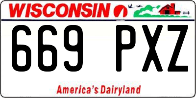 WI license plate 669PXZ