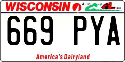 WI license plate 669PYA