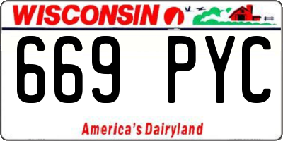 WI license plate 669PYC