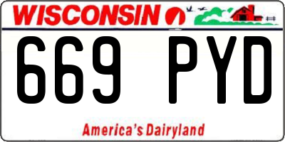 WI license plate 669PYD