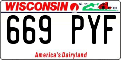 WI license plate 669PYF