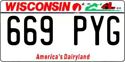 WI license plate 669PYG