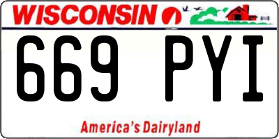 WI license plate 669PYI