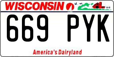 WI license plate 669PYK