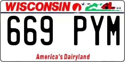 WI license plate 669PYM
