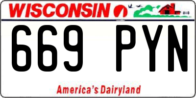 WI license plate 669PYN