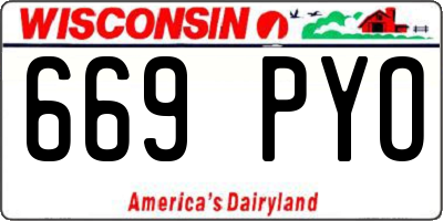 WI license plate 669PYO