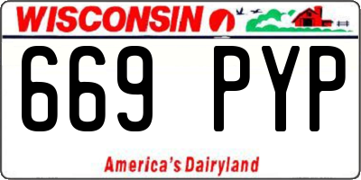 WI license plate 669PYP
