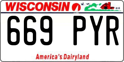 WI license plate 669PYR
