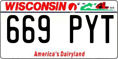WI license plate 669PYT
