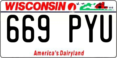 WI license plate 669PYU