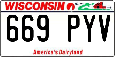 WI license plate 669PYV