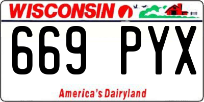 WI license plate 669PYX