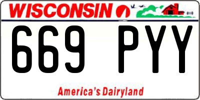 WI license plate 669PYY