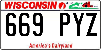 WI license plate 669PYZ