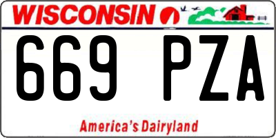 WI license plate 669PZA