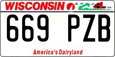 WI license plate 669PZB