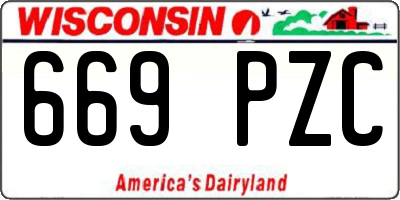 WI license plate 669PZC