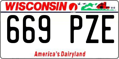 WI license plate 669PZE