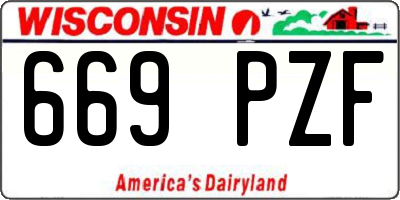 WI license plate 669PZF