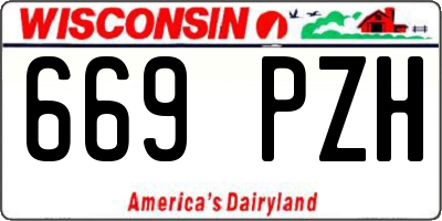 WI license plate 669PZH