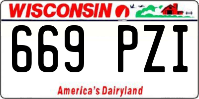 WI license plate 669PZI