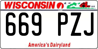 WI license plate 669PZJ