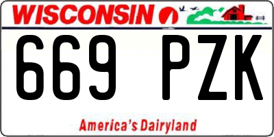 WI license plate 669PZK