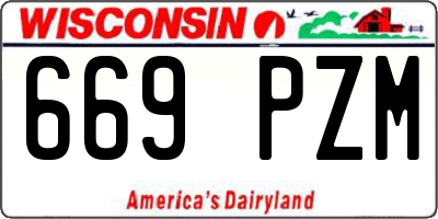 WI license plate 669PZM