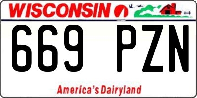 WI license plate 669PZN