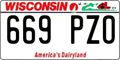 WI license plate 669PZO