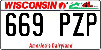 WI license plate 669PZP
