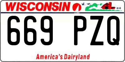 WI license plate 669PZQ