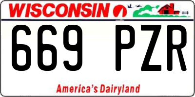WI license plate 669PZR