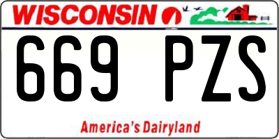 WI license plate 669PZS