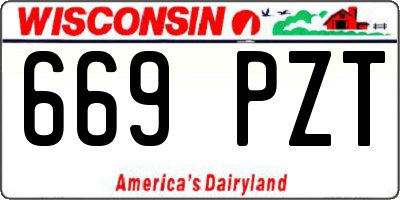WI license plate 669PZT