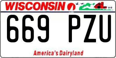 WI license plate 669PZU
