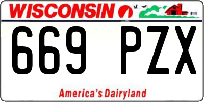 WI license plate 669PZX