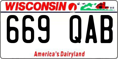 WI license plate 669QAB