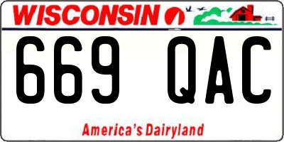 WI license plate 669QAC