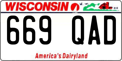 WI license plate 669QAD