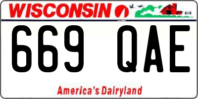 WI license plate 669QAE