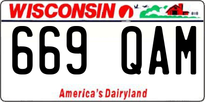 WI license plate 669QAM
