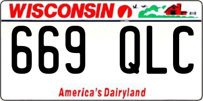 WI license plate 669QLC