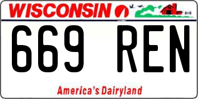 WI license plate 669REN