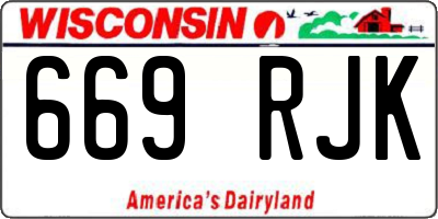 WI license plate 669RJK