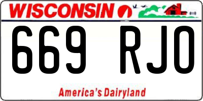 WI license plate 669RJO