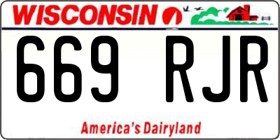 WI license plate 669RJR
