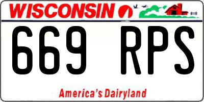 WI license plate 669RPS